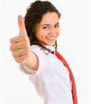 A woman that is very happy standing smiling with her thumb up, and the sales person did not use a value proposition.
